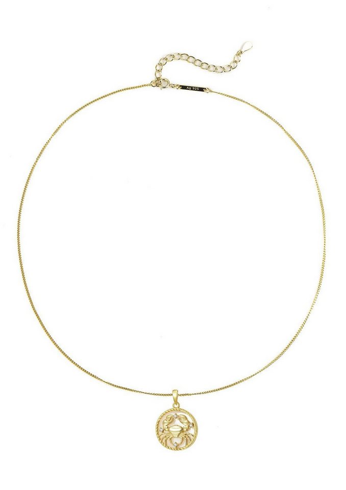 Hey Happiness Silberkette 925 Damen Horoskop Sternzeichen Anhänger, 18K Gold Roségold Vergoldete Tierkreis Zeichen Halskette Zirkonia von Hey Happiness