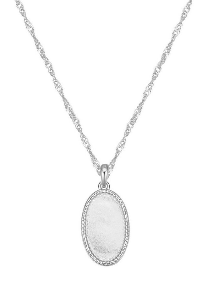 Hey Happiness Silberkette Singapur Verdreht, Oval Medallion Anhänger hängend, 18K Vergoldet, 925 Sterling Silber Kette Damen Geo Plättchen, Geschenk Idee von Hey Happiness