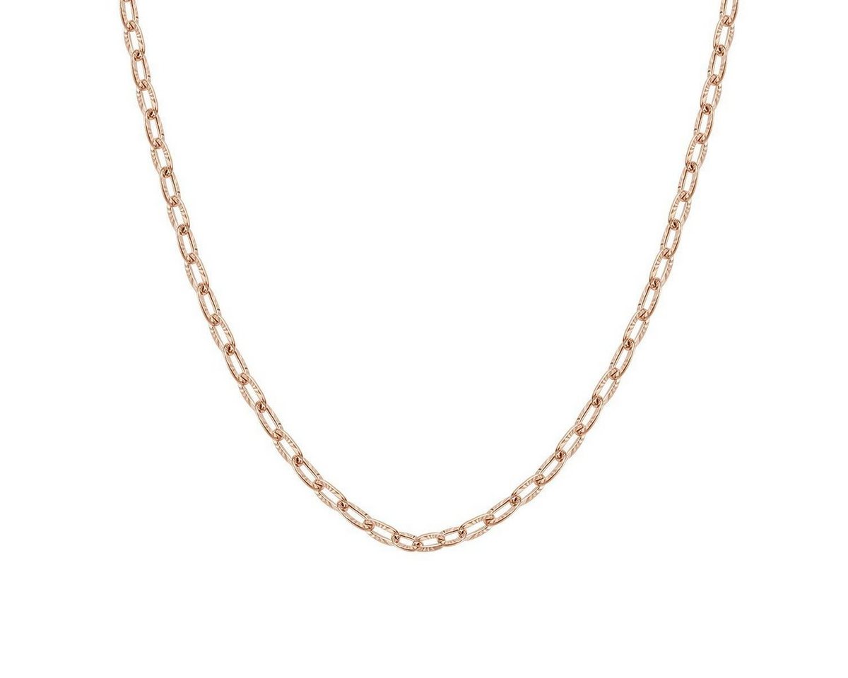 Hey Happiness Statementkette Damen Glieder Strukturiert, 18K Roségold vergoldet, Edelstahl Kette Chunky, wasserfest von Hey Happiness