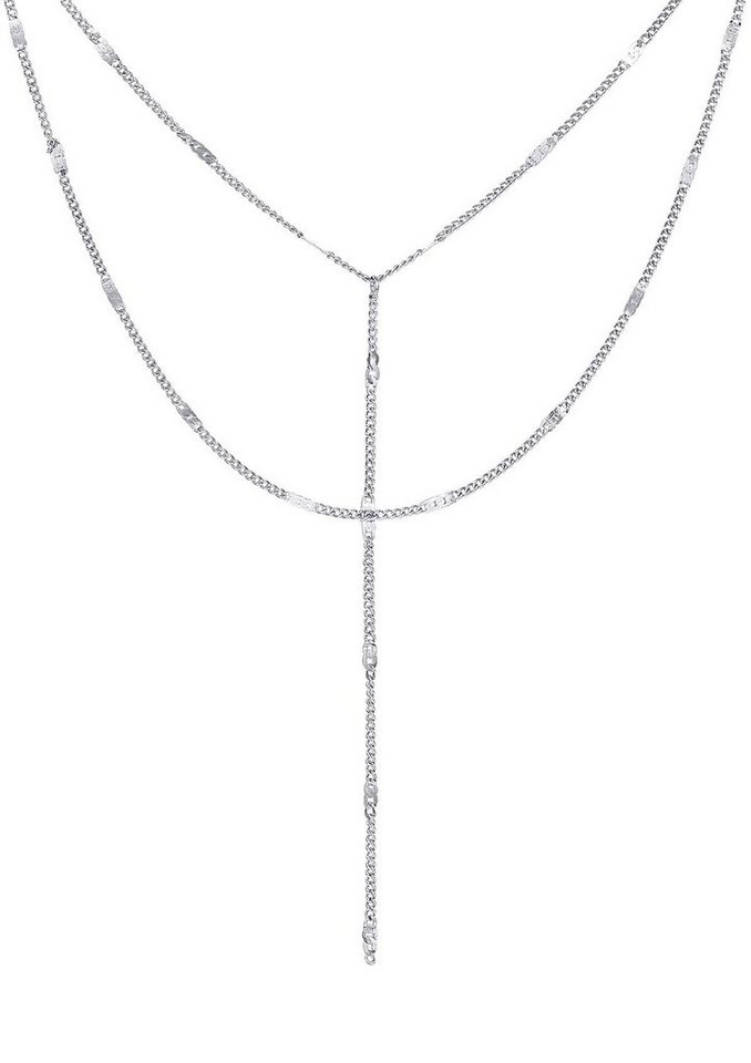 Hey Happiness Y-Kette Layer Kette Mehrreihig, Edelstahl Damen Halskette Lasso, wasserfest von Hey Happiness