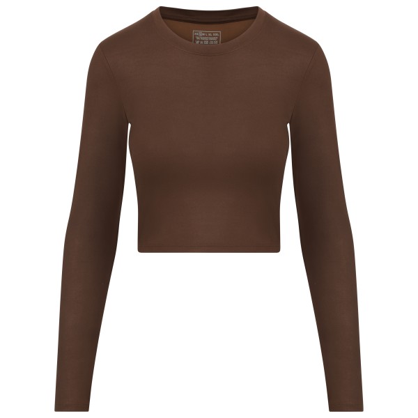 Hey Honey - Women's Longsleeve Cropped Always Dressed - Yogashirt Gr S braun von Hey Honey