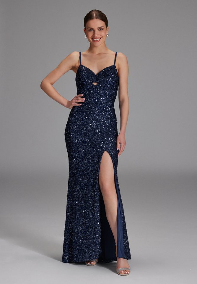 Hey Kyla Abendkleid - Bodenlanges Paillettenkleid mit Cut-Out Detail Figurbetonte Passform von Hey Kyla