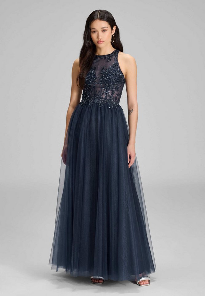 Hey Kyla Abendkleid - Bodenlanges Tüllkleid mit Stickerei Taillierter Schnitt mit ausgestelltem Rockteil von Hey Kyla