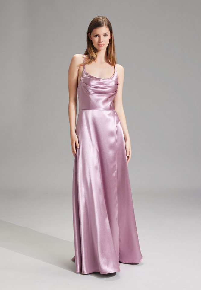 Hey Kyla Abendkleid - Satin-Abendkleid mit Gehschlitz Taillierter Schnitt mit ausgestelltem Rockteil von Hey Kyla