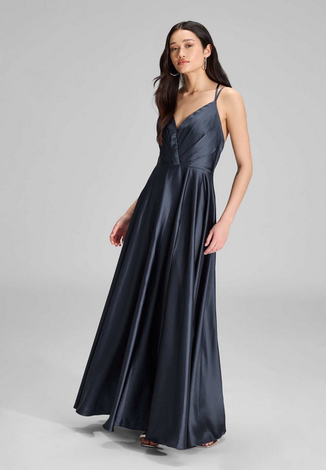 Hey Kyla Abendkleid - Satinkleid mit Beinschlitz Taillierter Schnitt mit fließendem Rockteil von Hey Kyla