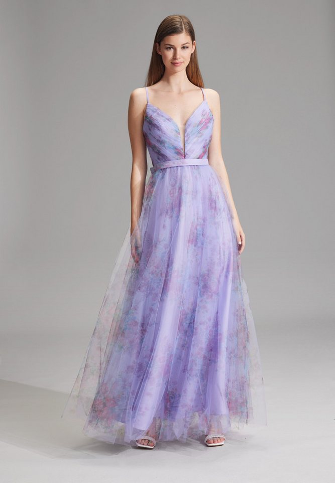 Hey Kyla Abendkleid Tüllrobe mit floralem Allover-Print A-Linie von Hey Kyla