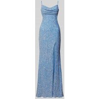 Hey Kyla Abendkleid mit Pailletten in Hellblau, Größe 40 von Hey Kyla