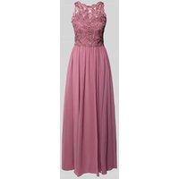 Hey Kyla Abendkleid mit Spitze und Ziersteinbesatz in Mauve, Größe 32 von Hey Kyla