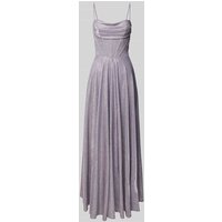 Hey Kyla Abendkleid mit Wasserfall-Ausschnitt in Silber Melange, Größe 32 von Hey Kyla
