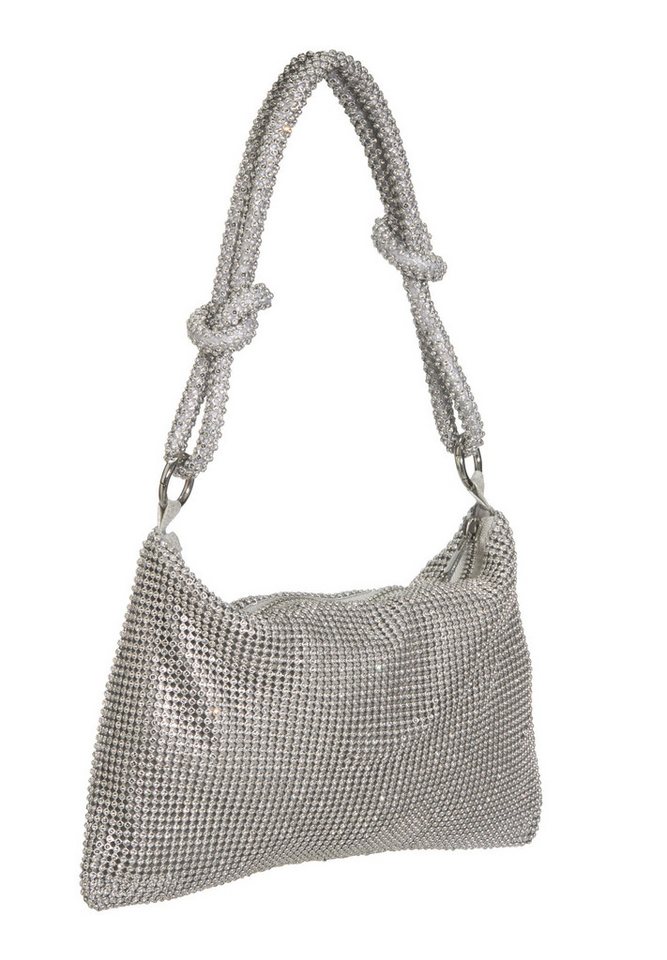 Hey Kyla Abendtasche - Elegante Handtasche aus glänzendem Strassgewebe, Henkel mit Knotendetails von Hey Kyla