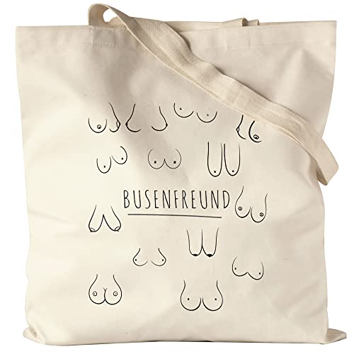 Hey!Print Busenfreund Jutebeutel Stoffbeutel Canvas Brüste Titten Frau Oberkörper Oberweite Brust Freunde Beste Freunde Freundschaft Liebe von Hey!Print