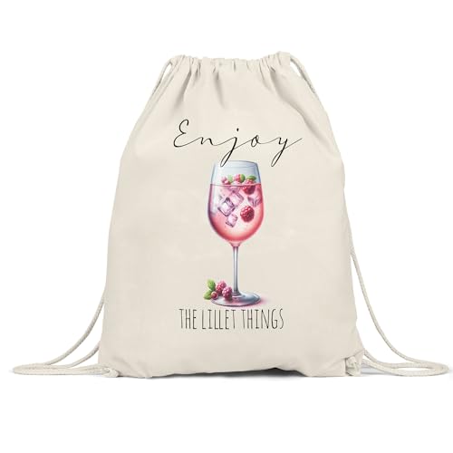 Hey!Print Enjoy the Lillet Things Glas Lillet Turnbeutel - Lustiges Getränkegeschenk von Hey!Print