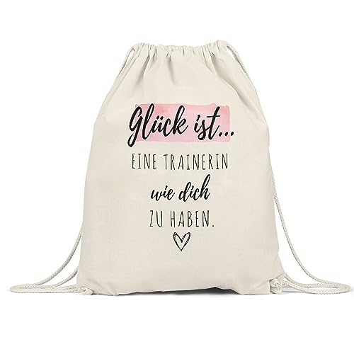 Hey!Print Glück Ist Eine Trainerin Wie Dich Zu Haben Turnbeutel Gymsack Geschenk Danke Sagen Training von Hey!Print