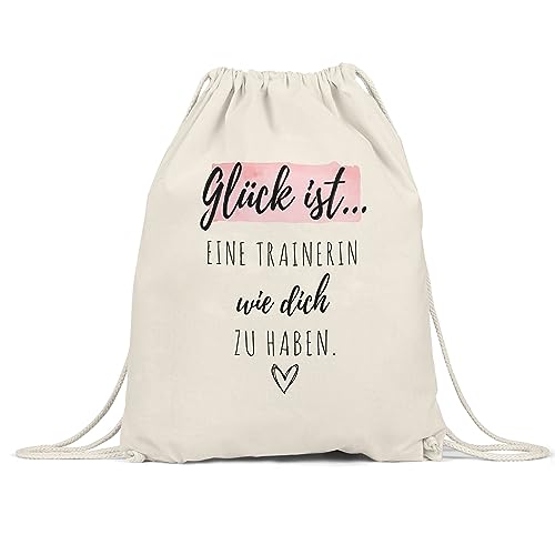 Hey!Print Glück Ist Eine Trainerin Wie Dich Zu Haben Turnbeutel Gymsack Geschenk Danke Sagen Training von Hey!Print