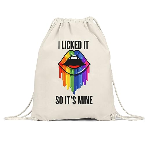Hey!Print I Licked It So It's Mine Turnbeutel Gymsack LGBT Gay LGBTQ Pride Queer Homosexuell CSD Pride Week Geschenk von Hey!Print