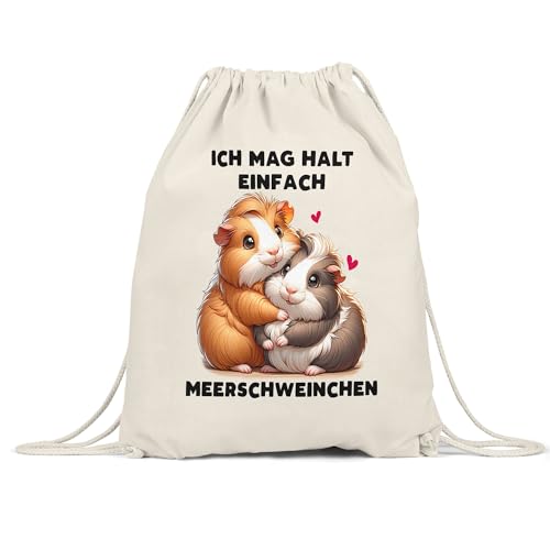 Hey!Print Ich mag halt einfach Meerschweinchen Turnbeutel Meerschweinchen Liebhaber Nager von Hey!Print