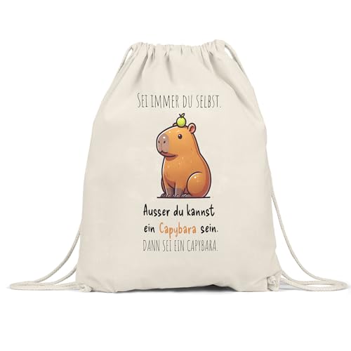 Hey!Print Sei immer du selbst außer du kannst ein Capybara sein Turnbeutel lustig Wasserschwein von Hey!Print