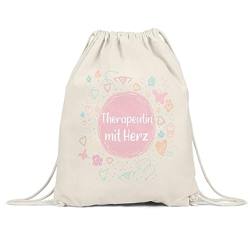 Hey!Print Therapeutin mit Herz Turnbeutel Gymsack Dankeschön Geschenk Danke Sagen Für Alles Therapie von Hey!Print