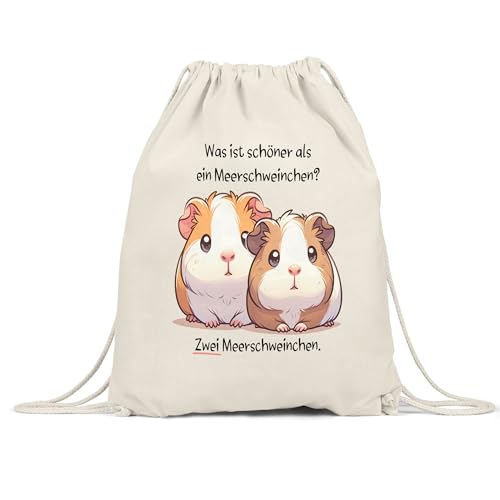 Hey!Print Was ist schöner als ein Meerschweinchen Turnbeutel Haustier Meerschweinchen Nager von Hey!Print