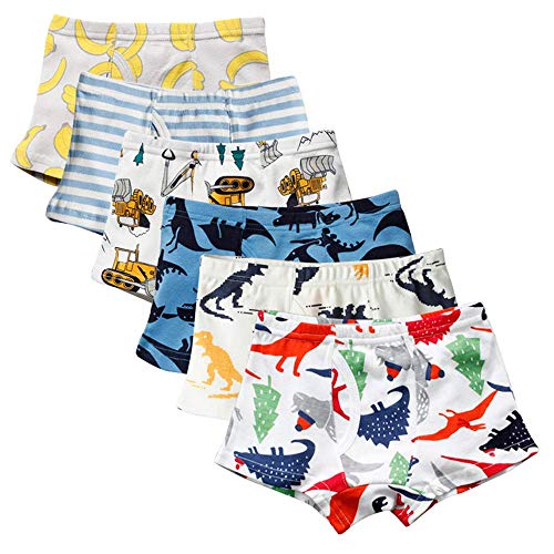 Hey~Yo 6 Pack Jungen Boxershorts Kinder Unterwäsche Baumwolle Schlüpfer Designer Trunk Kleinkind Weich Atmungsaktiv Unterhosen (2-3 Jahre) von Hey~Yo