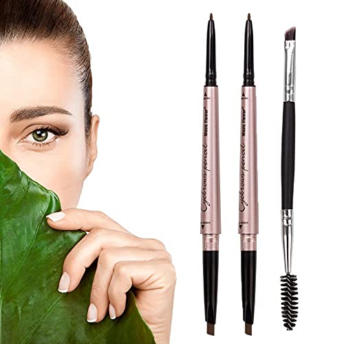 HeyBeauty 2 Pack Doppelkopf Augenbrauenstift Wasserdichte Automatische Eyebrow Pencil, 2 Minen in Verschiedenen Form, Dunkler Kaffee HeyBeauty 2 Pack Doppelkopf Augenbrauenstift Wasserdichte Automatische Eyebrow Pencil, 2 Minen in Verschiedenen Form, Dunkler Kaffee von HeyBeauty