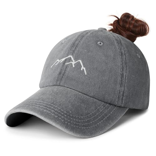 HeyCaps Pferdeschwanz Baseball Cap Damen Atmungsaktiv Verstellbare Baseballkappe Baumwolle Mütze Sonnenschutz Basecap Tennis Golf Sport Cap von HeyCaps