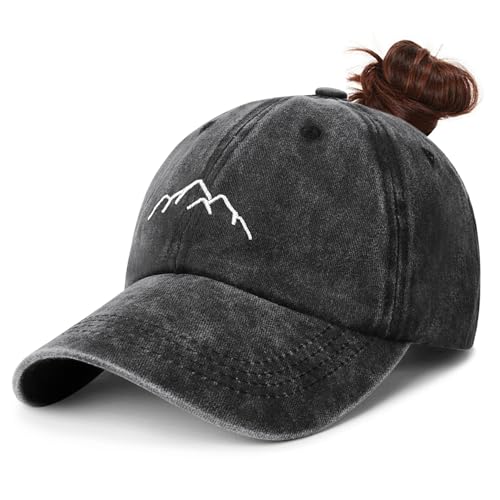 HeyCaps Pferdeschwanz Baseball Cap Damen Atmungsaktiv Verstellbare Baseballkappe Baumwolle Mütze Sonnenschutz Basecap Tennis Golf Sport Cap von HeyCaps