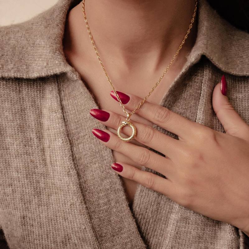 925 Silberkette Mit Schlangenanhänger | Vergoldete Kette Motivationsgeschenk Symbolschmuck Roségold Inspirierende Schmuck Geschenk Idee von HeyHappinessJewelry