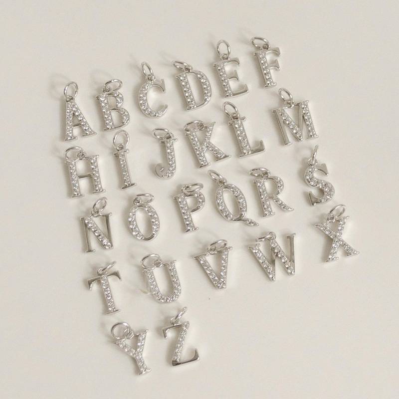 Buchstaben Anhänger Aus 925Er Silber - Initialen Charm A-Z, Für Kette Oder Armband von HeyHappinessJewelry