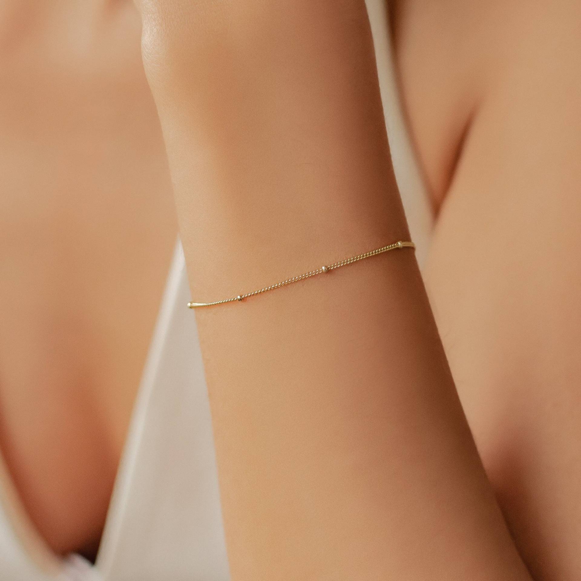 Armband Mit Kugeln | Armkettchen Gold Silber Damen 925 Filigranes Frauen von HeyHappinessJewelry