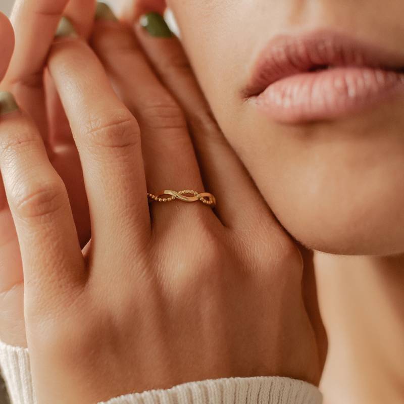 Doppelter Ring Sterlingsilber | 925 Silber Für Frau Unendlichkeit Roségold Kugelring Vergoldet Minimalist Schmuck von HeyHappinessJewelry