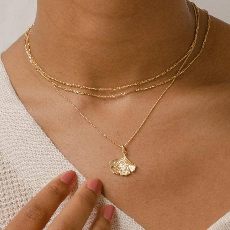 Gold Kette Für Anhänger Silber 925 | Dünne Figarokette Vergoldeter Sterlingsilber Filigrane Damen von HeyHappinessJewelry