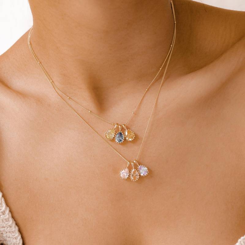 Halskette Geburtsstein 925 Sterling Silber | Funkelnder Anhänger |Bedeutungsvoller Schmuck Frauen Mit Edelstein-Anhänger von HeyHappinessJewelry