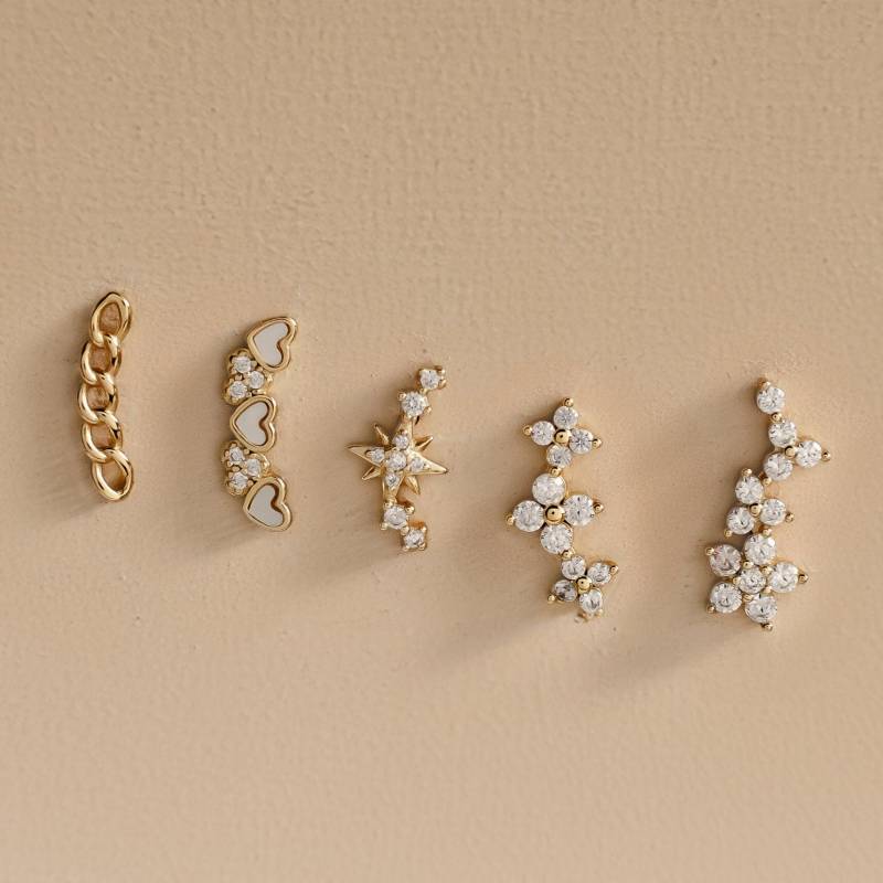 Kleiner Silber Ohrring Zweites Ohrloch | Ohrstecker Piercing Knorpel Ohr Helix Conch Gold von HeyHappinessJewelry