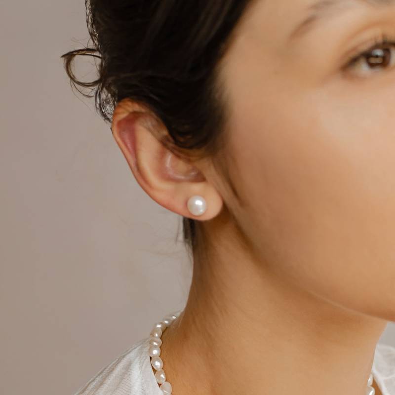 Ohrstecker Perle Silber | Perlen Kleine Perlenohrringe 925 Süßwasserperlen von HeyHappinessJewelry