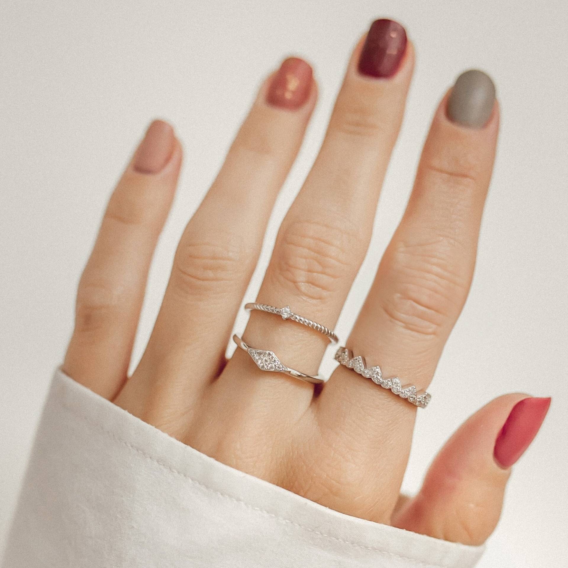 Ringe Silber 925 Damen | Verlobungsring Vorsteckring Zirkonia Ringgröße 54 von HeyHappinessJewelry