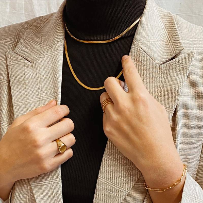 Schlangenkette in Goldfarbe | Gold Für Damen Schlichte Kette Ohne Anhänger Aus Edelstahl von HeyHappinessJewelry