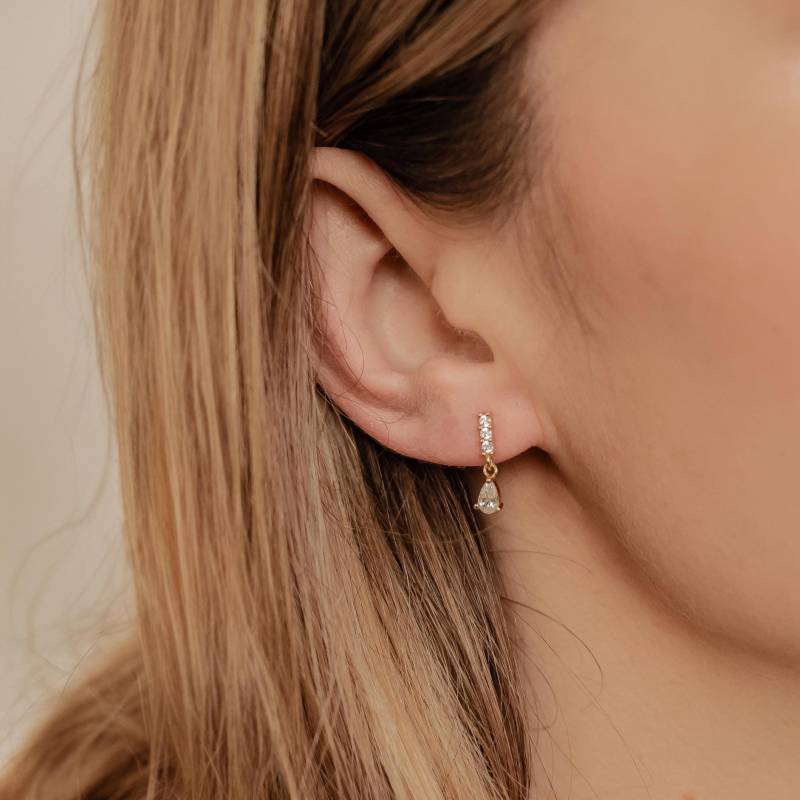 Tropfen Ohrringe Gold | Tropfenform Hängend Silber Tropfenförmige von HeyHappinessJewelry