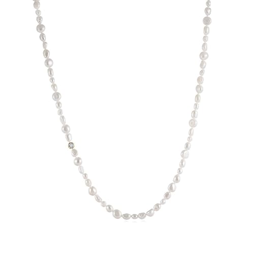 HeyMeili Damen Perlenkette Süßwasser-Zuchtperlen Barockperlen Kette Halskette Geschenke, von 5.5mm bis 7mm von HeyMeili