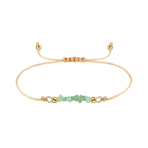 HeyMeili Natürliche Hochwertiges Aventurin Armband Kristalle Steine Armband Gummiband Damen Schmuck Geschenk für Tochter Freundin Schwester von HeyMeili