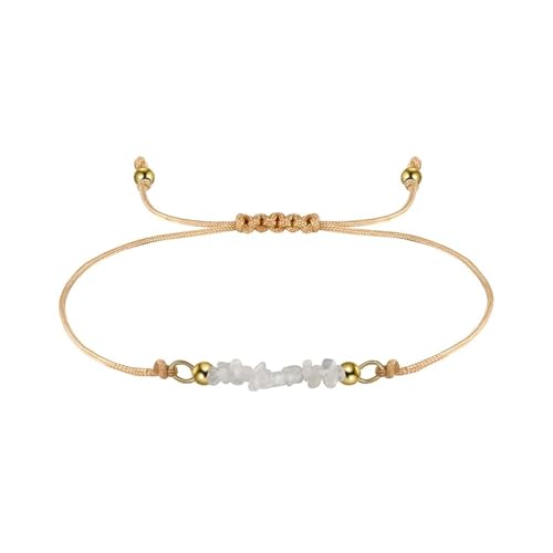 HeyMeili Natürliche Hochwertiges Mondstein Armband Kristalle Steine Armband Gummiband Damen Schmuck Geschenk für Tochter Freundin Schwester von HeyMeili