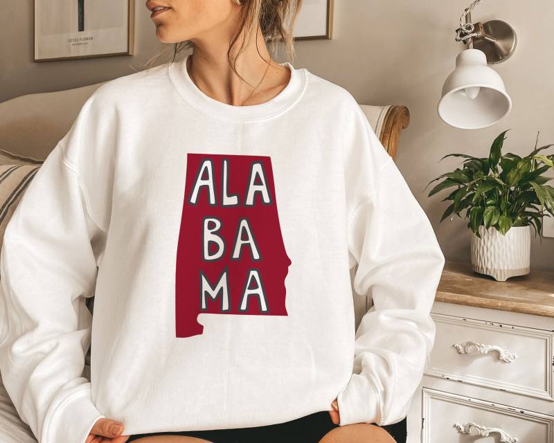 Alabama State Design Sweatshirt Unisex Rundhals, Anpassbar von HeyMountains