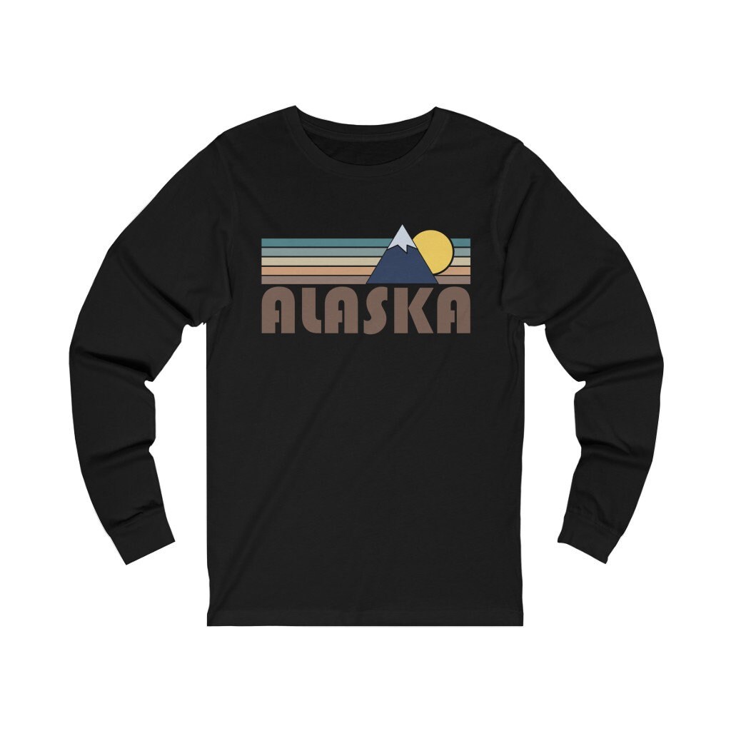 Alaska Langarm-Shirt, Unisex Herbst Retro Berg Langarm T-Shirt von HeyMountains