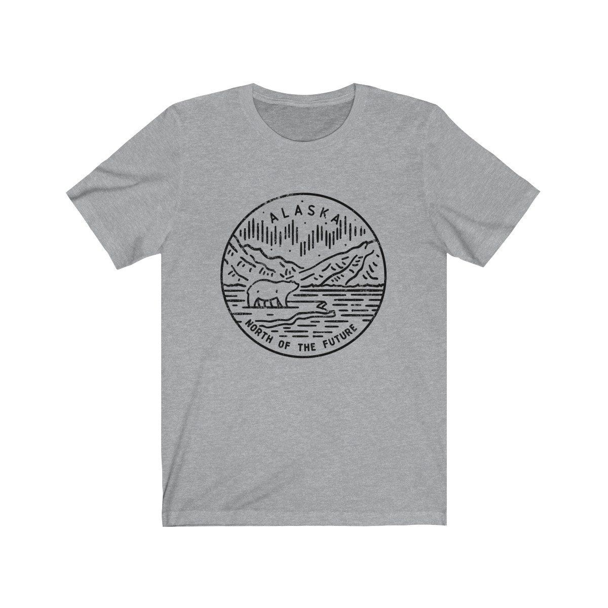 Alaska T-Shirt, Distressed State Design Unisex Shirt - Personalisierung Verfügbar von HeyMountains