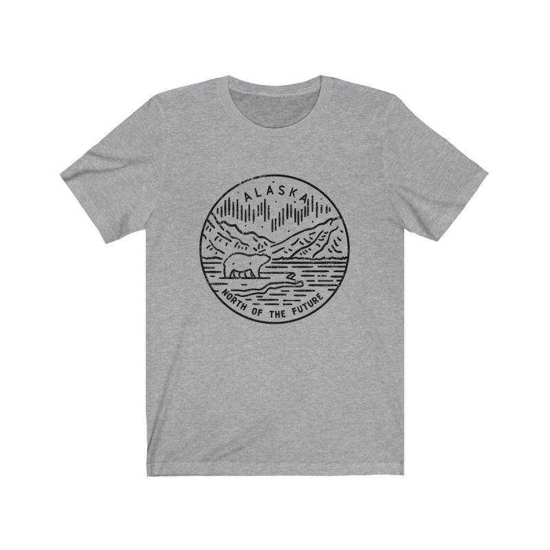 Alaska T-Shirt, Distressed State Design Unisex Shirt - Personalisierung Verfügbar von HeyMountains