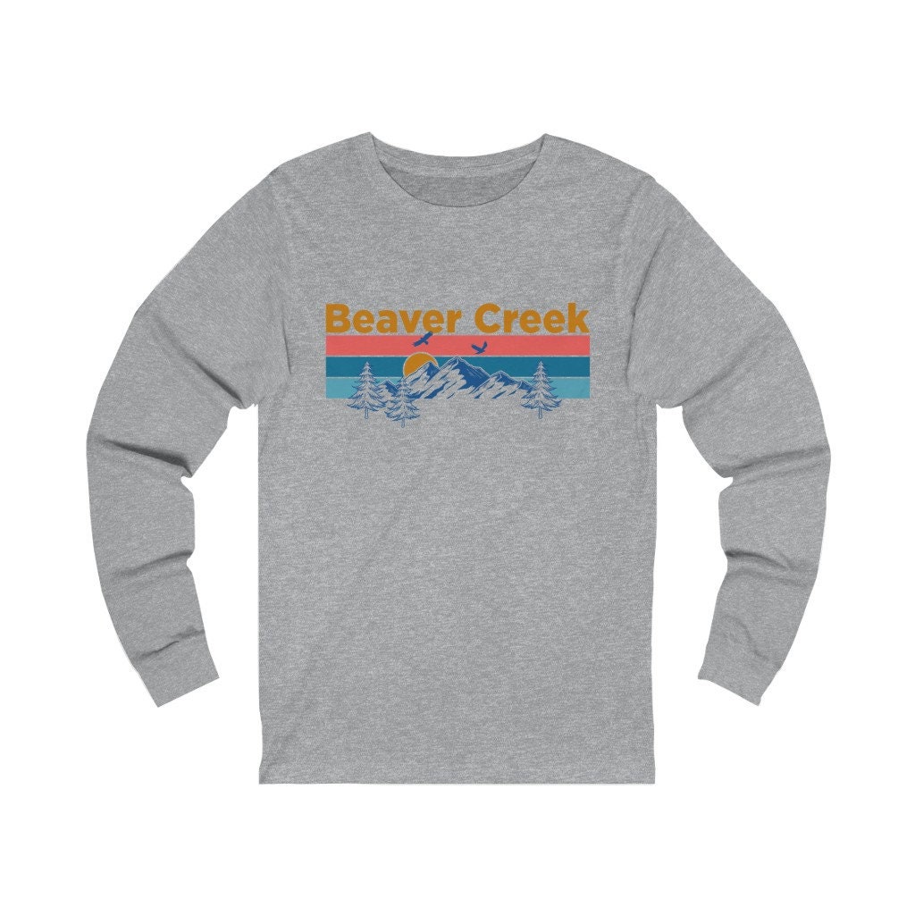 Beaver Creek Langarm-Shirt, Unisex Retro Mountain Sun Langarm T-Shirt von HeyMountains