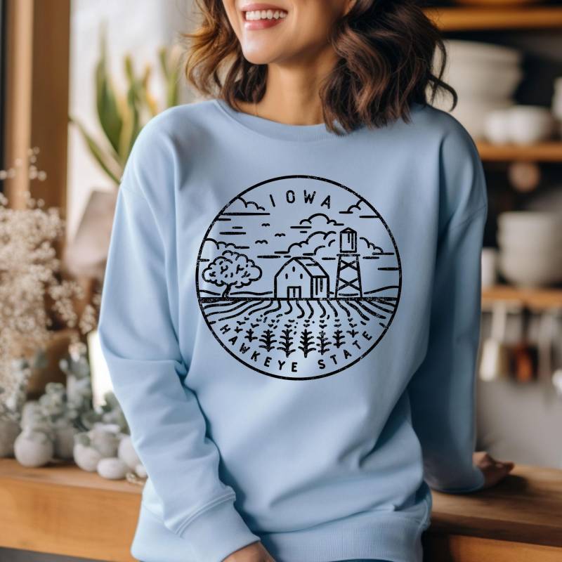 Beunruhigt Iowa Sweatshirt Unisex Crewneck State Design von HeyMountains