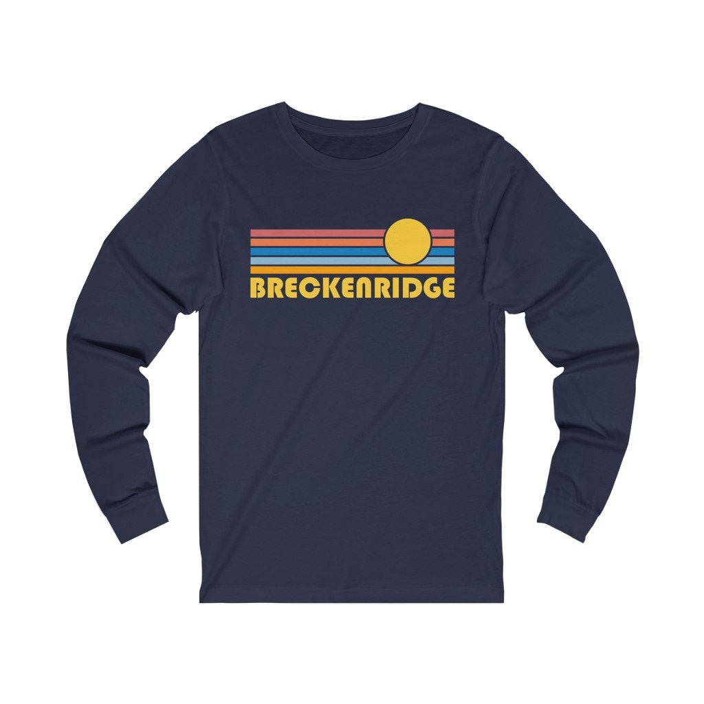 Breckenridge, Colorado Langarm-Shirt, Unisex Retro Sun Langarm Breckenridge T-Shirt von HeyMountains