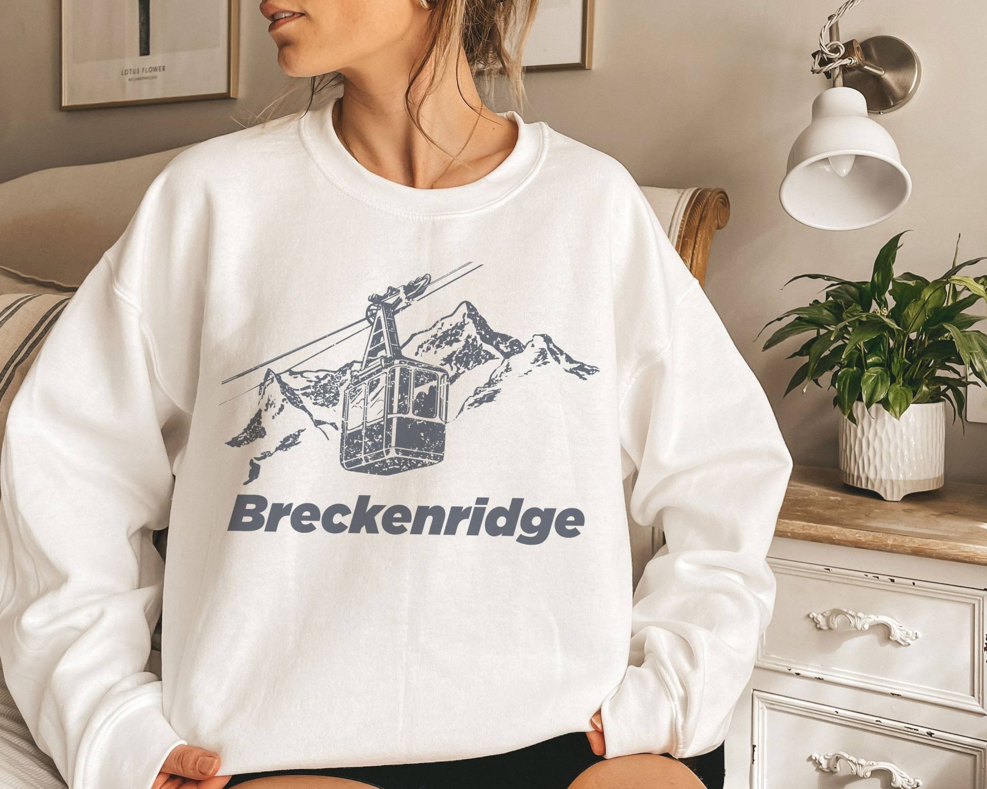 Breckenridge, Colorado Sweatshirt, Unisex Mountain Ski Lift Rundhalsausschnitt Breckenridge Sweatshirt von HeyMountains