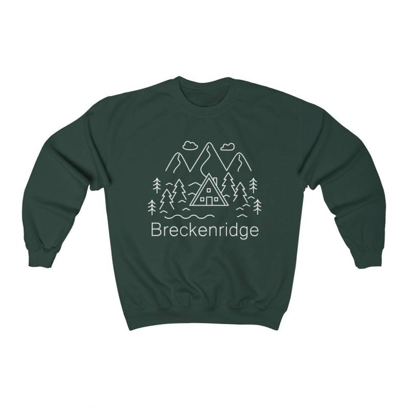 Breckenridge Colorado Sweatshirt Unisex Forest Cabin Design von HeyMountains